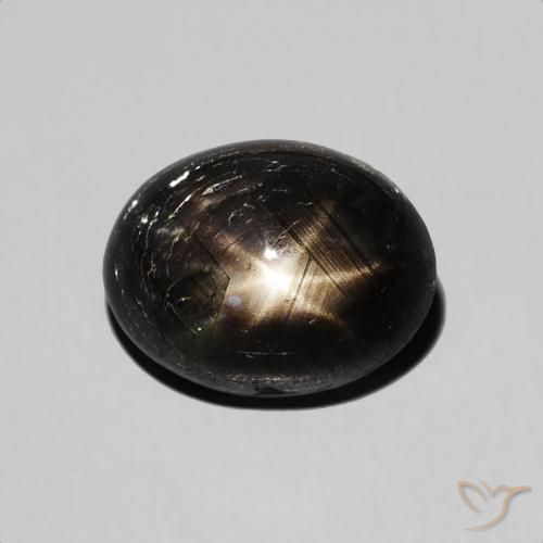 3.50ct Naturale Nero Zaffiro stellato, Ovale, Opaco