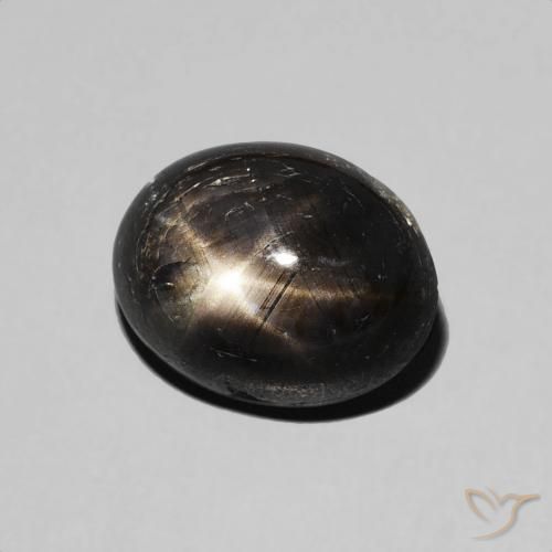 Zaffiro stellato Nero naturale da 3.50 ct, Ovale, Opaco