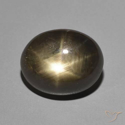 5.97ct Naturale Nero Zaffiro stellato, Ovale, Opaco