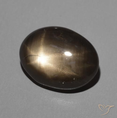 Zaffiro stellato Nero naturale da 2.95 ct, Ovale, Opaco