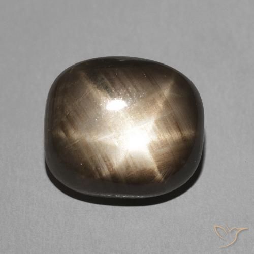 3.91ct Naturale Nero Zaffiro stellato, Cuscino, Opaco
