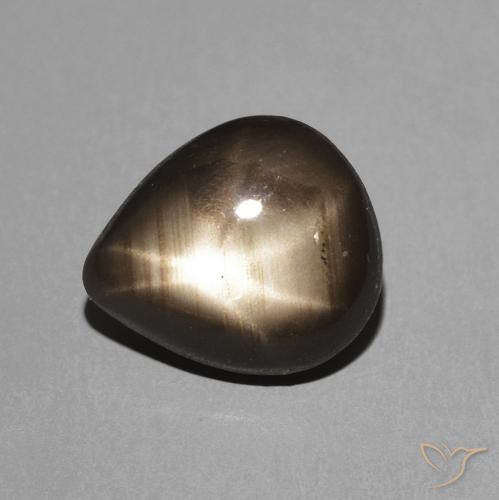 2.19ct Naturale Nero Zaffiro stellato, Forma a pera, Opaco