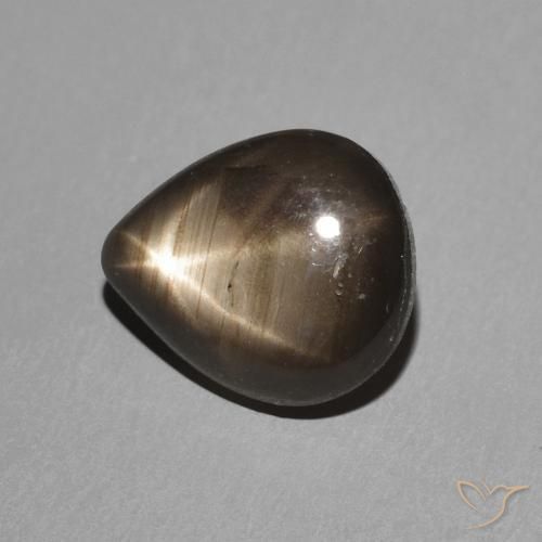 Zaffiro stellato Nero naturale da 2.19 ct, Forma a pera, Opaco