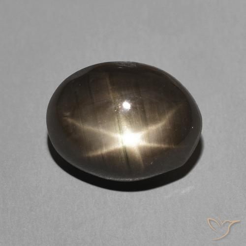 3.50ct Naturale Nero Zaffiro stellato, Ovale, Opaco