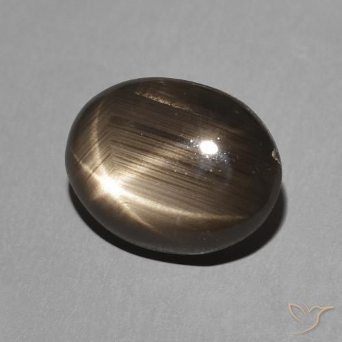 Zaffiro stellato Nero naturale da 3.26 ct, Ovale, Opaco