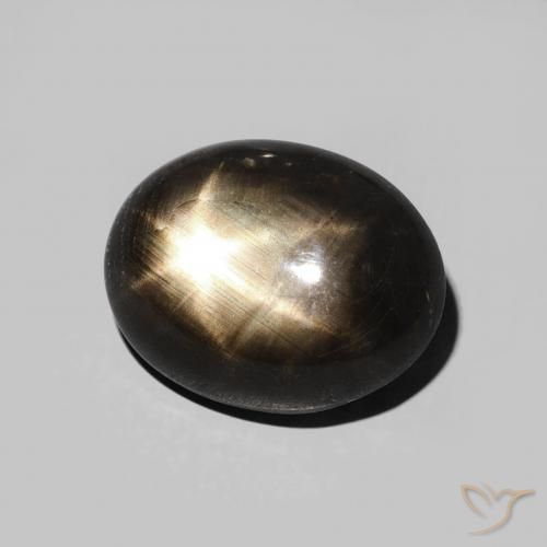 Zaffiro stellato Nero naturale da 5.70 ct, Ovale, Opaco