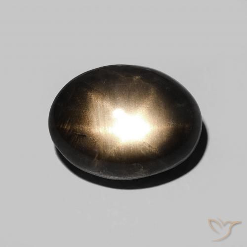 5.13ct Naturale Nero Zaffiro stellato, Ovale, Opaco