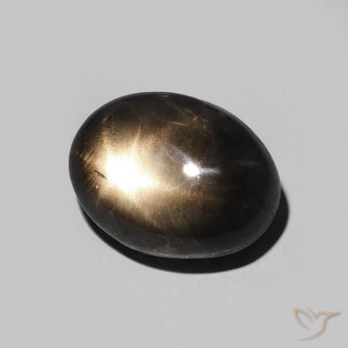 Zaffiro stellato Nero naturale da 5.13 ct, Ovale, Opaco