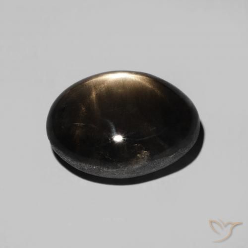 Zaffiro stellato Nero naturale da 5.13 ct, Ovale, Opaco