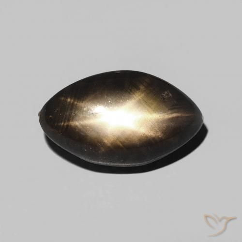 3.28ct Naturale Nero Zaffiro stellato, Taglio marquise, Opaco