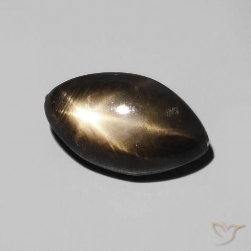 Zaffiro stellato Nero naturale da 3.28 ct, Taglio marquise, Opaco