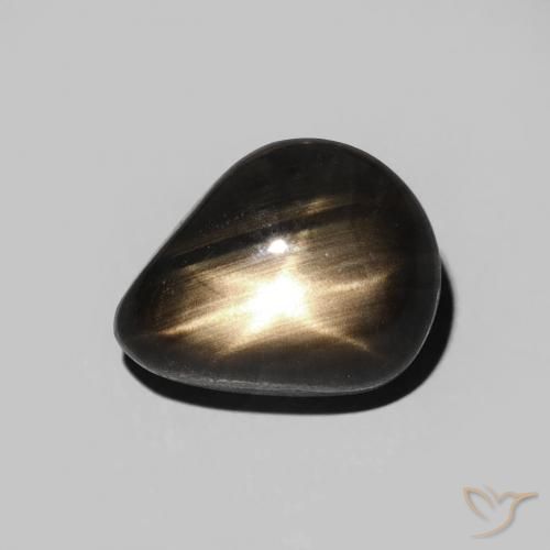 3.86ct Naturale Nero Zaffiro stellato, Forma a pera, Opaco
