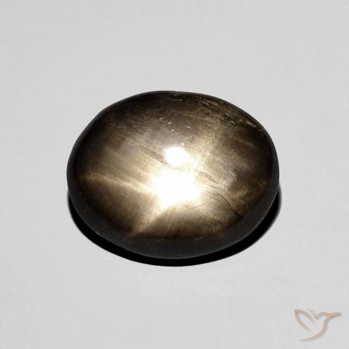 4.38ct Naturale Nero Zaffiro stellato, Ovale, Opaco