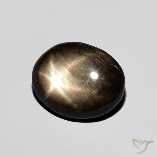 Zaffiro stellato Nero naturale da 4.38 ct, Ovale, Opaco