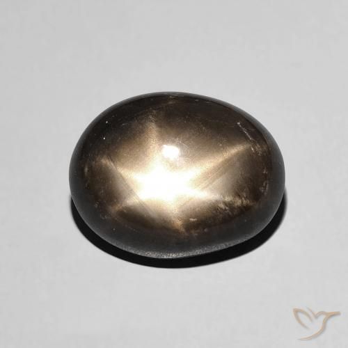 5.51ct Naturale Nero Zaffiro stellato, Ovale, Opaco