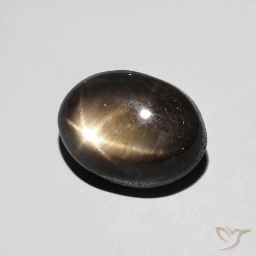 Zaffiro stellato Nero naturale da 4.05 ct, Ovale, Opaco