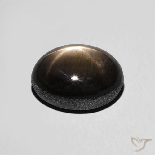 Zaffiro stellato Nero naturale da 4.05 ct, Ovale, Opaco