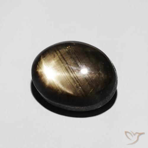 Zaffiro stellato Nero naturale da 5.20 ct, Ovale, Opaco