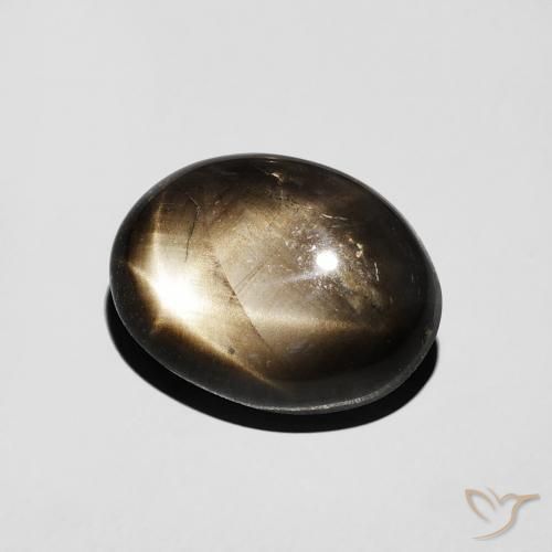 Zaffiro stellato Nero naturale da 4.49 ct, Ovale, Opaco