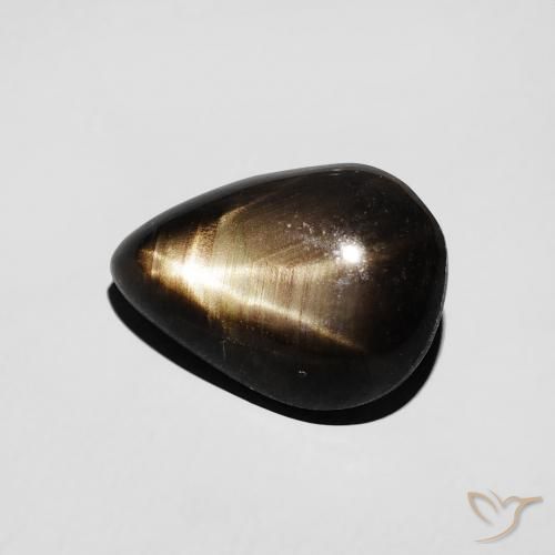 Zaffiro stellato Nero naturale da 4.01 ct, Forma a pera, Opaco