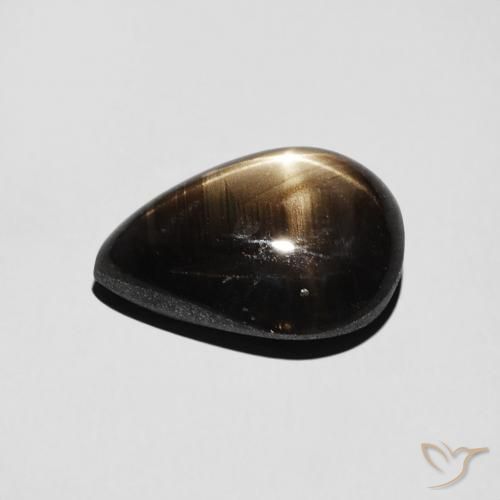 Zaffiro stellato Nero naturale da 4.01 ct, Forma a pera, Opaco