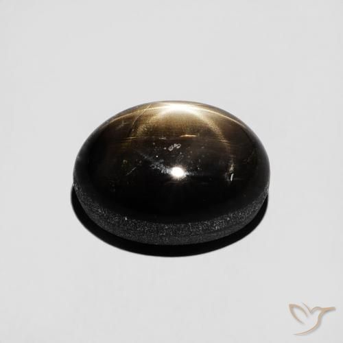Zaffiro stellato Nero naturale da 4.30 ct, Ovale, Opaco