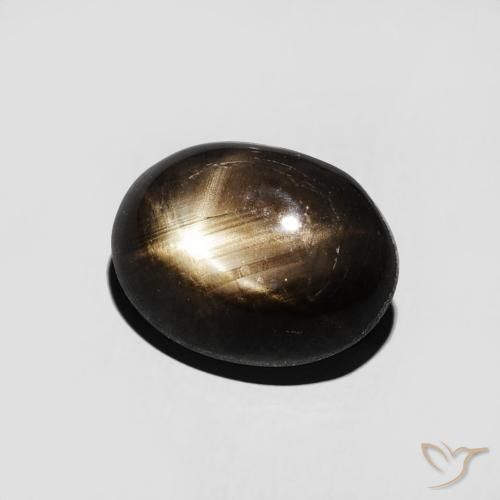 Zaffiro stellato Nero naturale da 3.16 ct, Ovale, Opaco