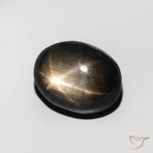 Zaffiro stellato Nero naturale da 5.13 ct, Ovale, Opaco