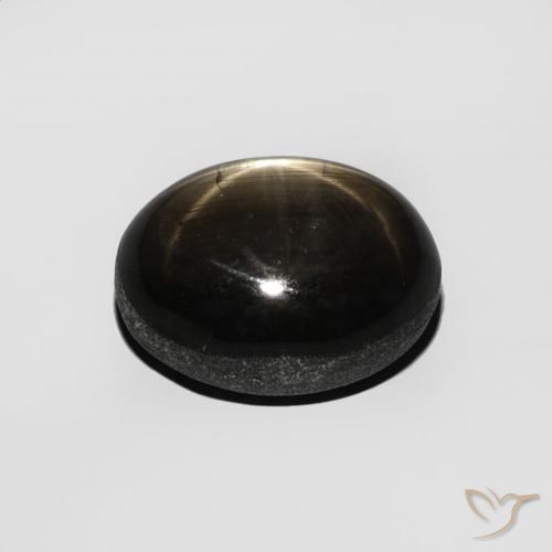 Zaffiro stellato Nero naturale da 5.13 ct, Ovale, Opaco