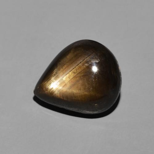 Zaffiro stellato Nero naturale da 3.95 ct, Forma a pera, Opaco