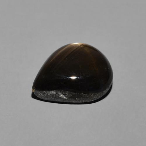 Zaffiro stellato Nero naturale da 3.95 ct, Forma a pera, Opaco