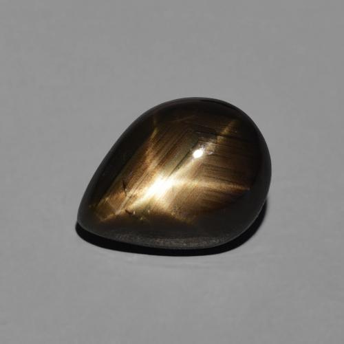 3.64ct Naturale Nero Zaffiro stellato, Forma a pera, Opaco