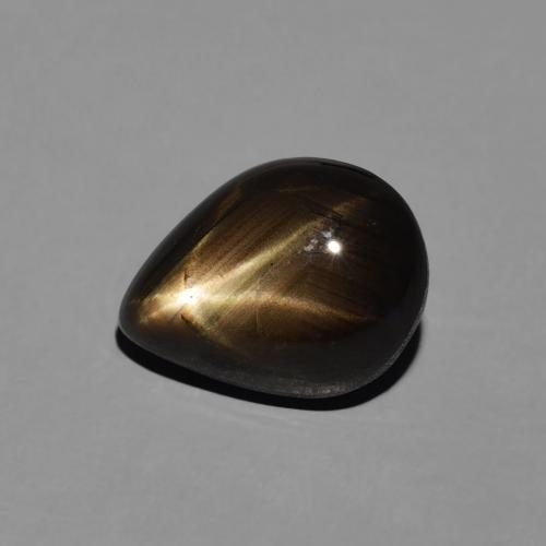 Zaffiro stellato Nero naturale da 3.64 ct, Forma a pera, Opaco