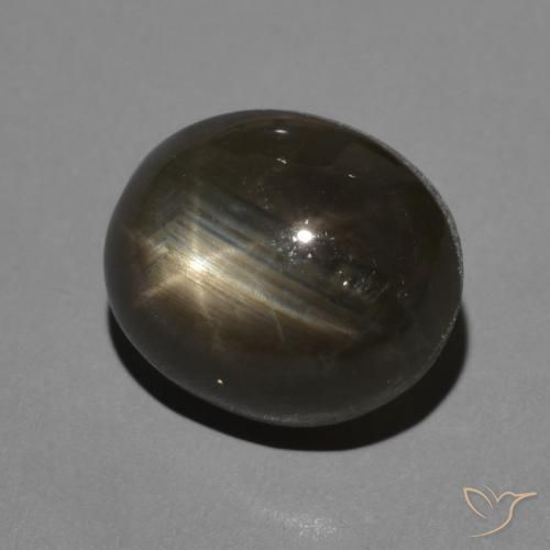 Zaffiro stellato Nero naturale da 3.95 ct, Ovale, Opaco