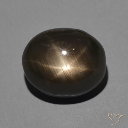 4.27ct Naturale Nero Zaffiro stellato, Ovale, Opaco