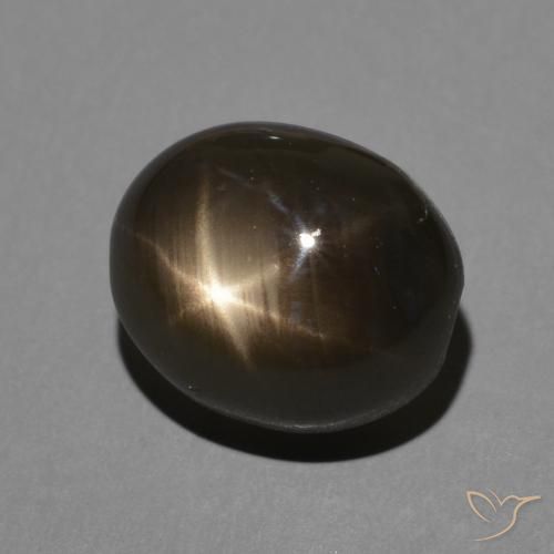 Zaffiro stellato Nero naturale da 4.27 ct, Ovale, Opaco