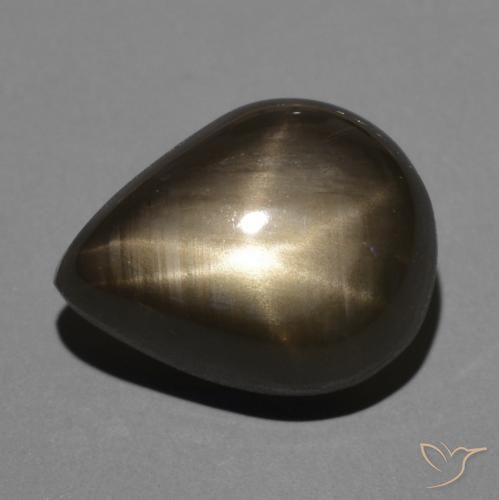 4.54ct Naturale Nero Zaffiro stellato, Forma a pera, Opaco