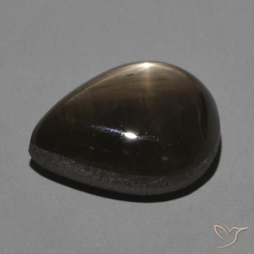 Zaffiro stellato Nero naturale da 4.54 ct, Forma a pera, Opaco