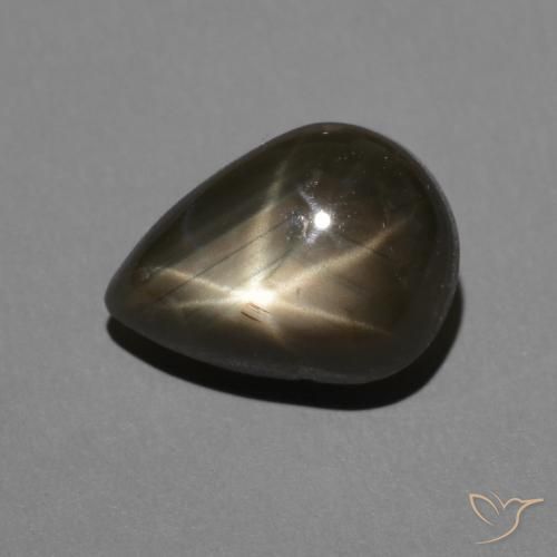 2.50ct Naturale Nero Zaffiro stellato, Forma a pera, Opaco