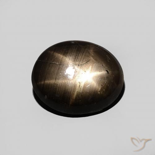 3.44ct Naturale Nero Zaffiro stellato, Ovale, Opaco
