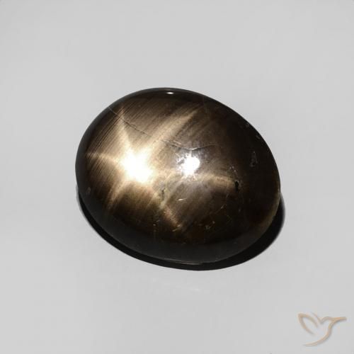 Zaffiro stellato Nero naturale da 3.44 ct, Ovale, Opaco
