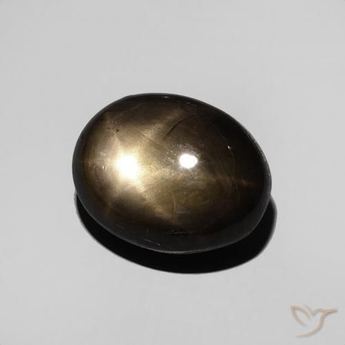 Zaffiro stellato Nero naturale da 3.95 ct, Ovale, Opaco
