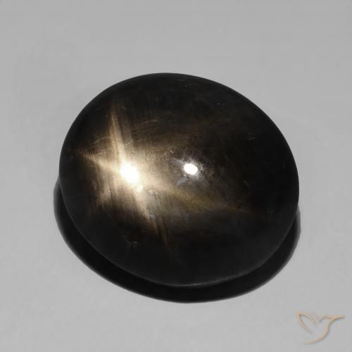 Zaffiro stellato Nero naturale da 19.98 ct, Ovale, Opaco