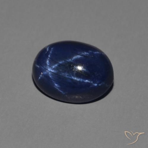 Zaffiro stellato Blu scuro naturale da 1.38 ct, Ovale, Opaco