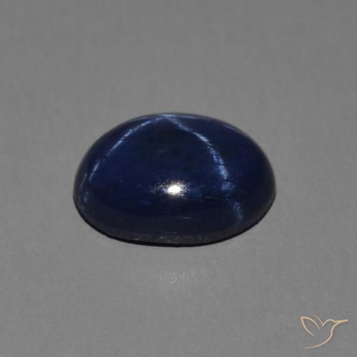 Zaffiro stellato Blu scuro naturale da 1.38 ct, Ovale, Opaco