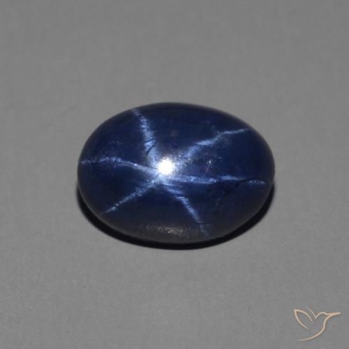 1.56ct Naturale Blu reale Zaffiro stellato, Ovale, Opaco