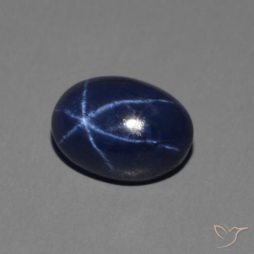 Zaffiro stellato Blu reale naturale da 1.56 ct, Ovale, Opaco