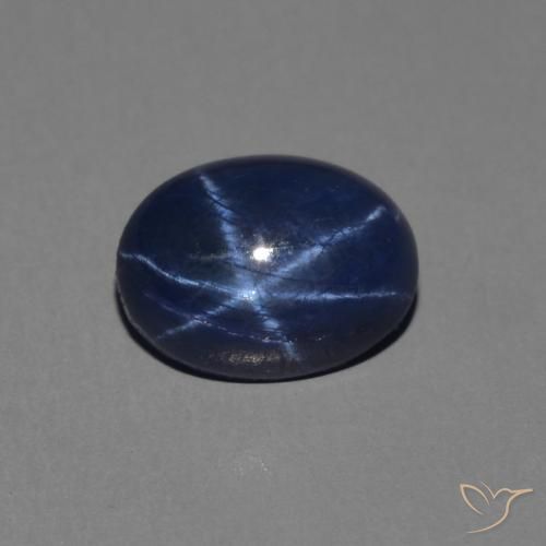Zaffiro stellato Blu scuro naturale da 1.40 ct, Ovale, Opaco