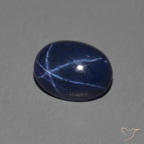 Zaffiro stellato Blu scuro naturale da 1.40 ct, Ovale, Opaco