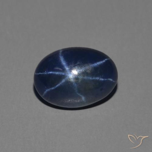 Zaffiro stellato Blu scuro naturale da 1.46 ct, Ovale, Opaco